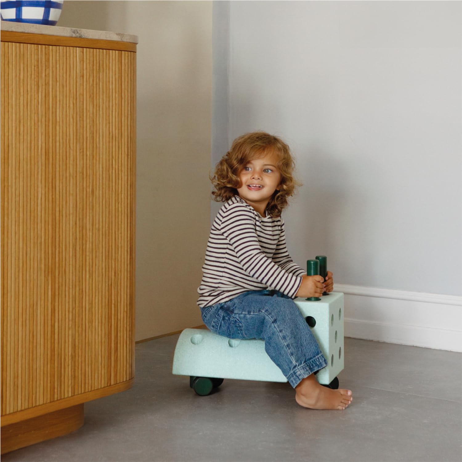 Modu Baukasten Starter-Set Playsystem Curiosity von 0-6 Jahren - Ocean Mint/Forest Green