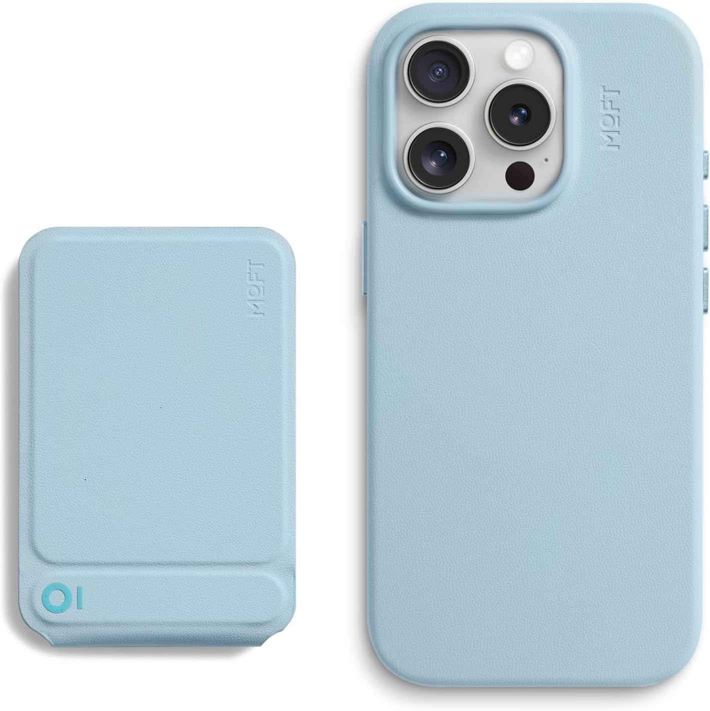 MOFT Phone Tripod Stand, MagSafe Wallet Tripod Stand, NFC-Supported Wallet Soothing Mist & Snap Case MOVAS™ Vegan Leather for iPhone 16 Pro Soothing Mist