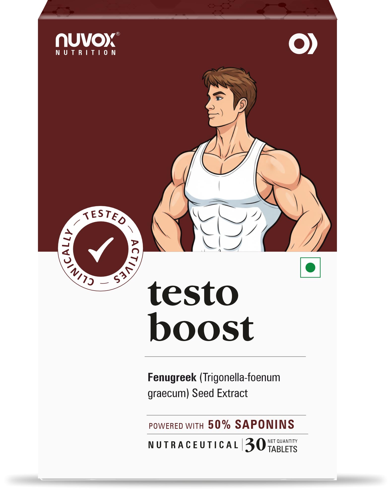 Nuvox Testoboost - Natural Testosterone Supplement for Men | Fenugreek seed extract | For energy, stamina, performance & endurance | 30 Tablets-image-8