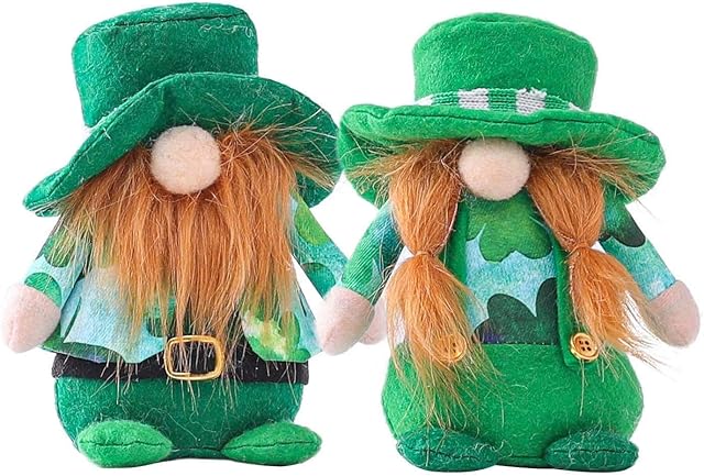 St. Patrick's Day Gnome Irish Day Plush Gnome Doll Saint Paddy's Day Easter Gift,Shamrocks Figurine St. Patricks Day Decoration Green Leprechaun Gnome Saint Patrick's Day Irish Decor Easter Gnome