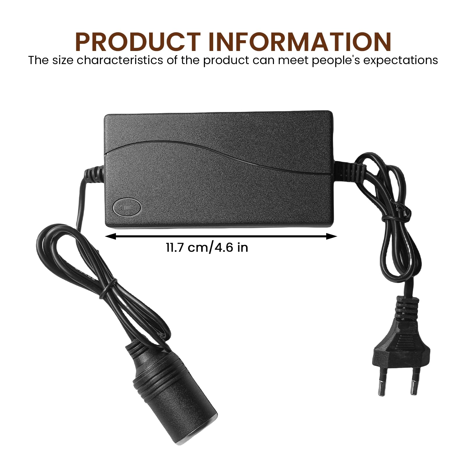 2 adattatori AC a DC Converter 220 V a 12 V, 5 A, adattatore di alimentazione per accendisigari per auto, frigorifero aspirapolvere