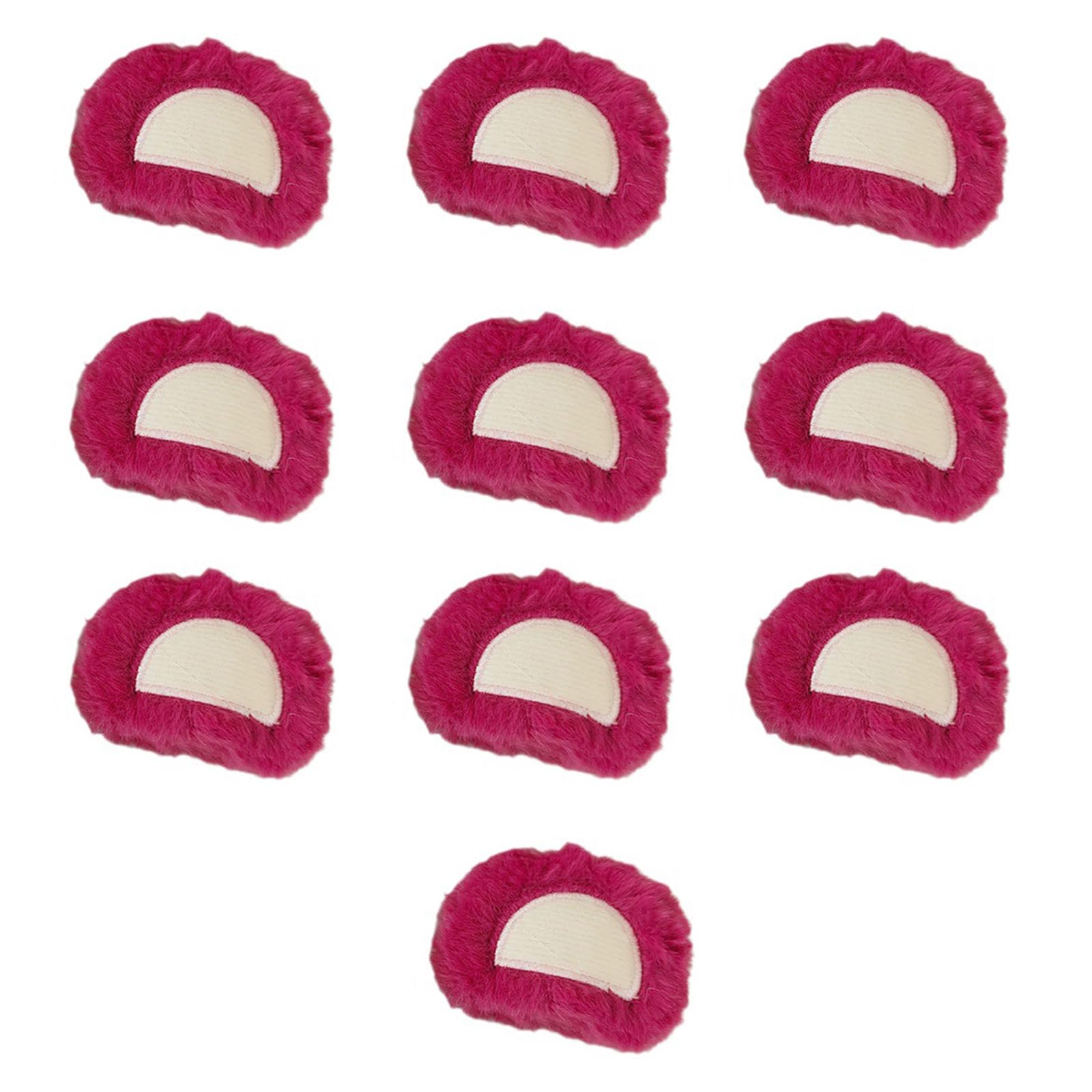10pcs Orso Forma Orecchio Imbottito Appliques Patch FAI DA TE Artigianato Giocattolo Vestiti Materiale Da Cucire Donna Accessori Clip di