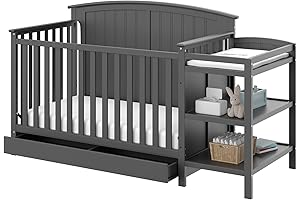 Premium Storkcraft Crib and Changer: 5-in-1 Baby Crib with Practical Drawer