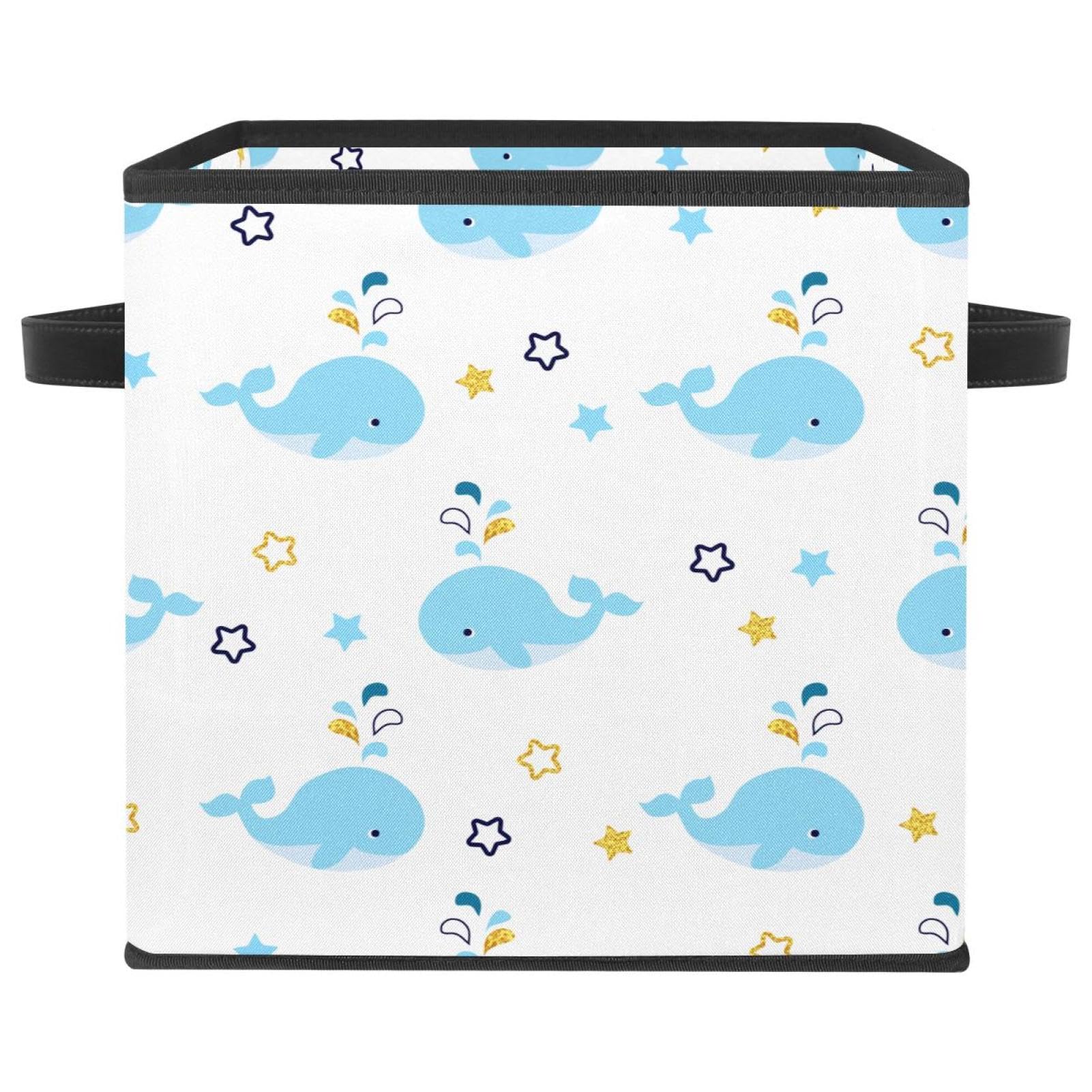 Boîte de rangement enfant pour chambre et salon au motif poétique d'étoile de baleine