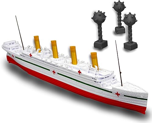 THEROLLER3D HMHS BRITANNIC Modelo de barco con 3 piezas SeaMines, 1 pie de largo montados Titanic juguetes para niños, juguete Titanic