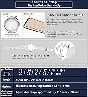 Vista 6 de BINLUN Leather Watch Band Genuine Calfskin Replacement Watch Strap Quick Release Crocodile Pattern 10 Colors 13 Sizes for Men