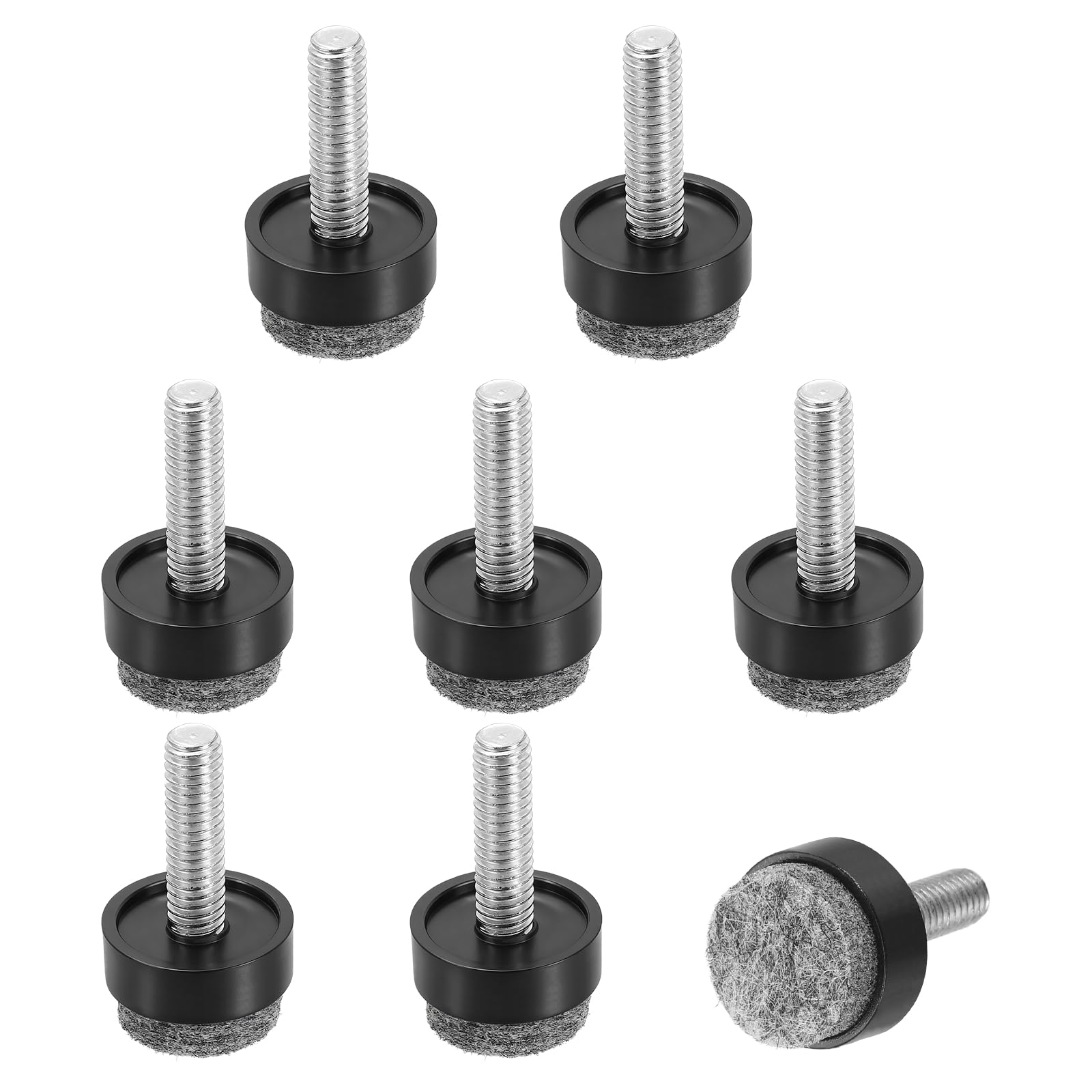 sourcing map 8 Pcs Adjustable Furniture Leg Levelers, M6x25x20mm Threaded Screw-in Leveling Feet Pad Floor Protector for Tables Cabinets Chairs Sofa Outdoor Furniture Feet, Black — image 1