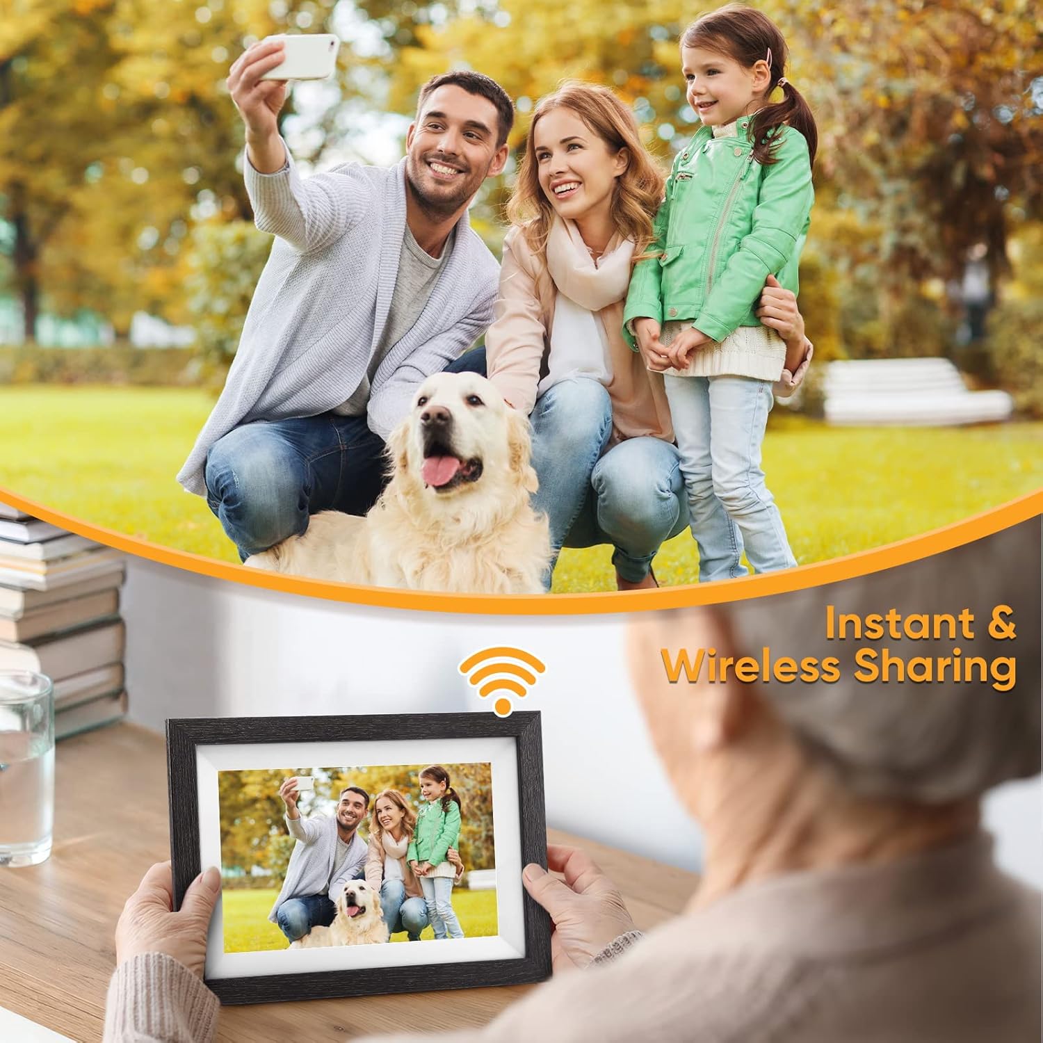 Frameo 32GB Digital Picture Frame 10.1 inch Smart WiFi Digital Photo Frames 1280x800 IPS HD Touch Screen Auto-Rotate Share Pictures Videos from Phone Via Frameo App Gifts for Mon Father Women