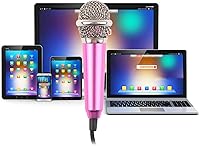 Vista 6 de 4 piezas mini micrófono mini karaoke micrófono para grabación de voz, micrófono portátil para chatear y cantar compatible con smartphone iPhone