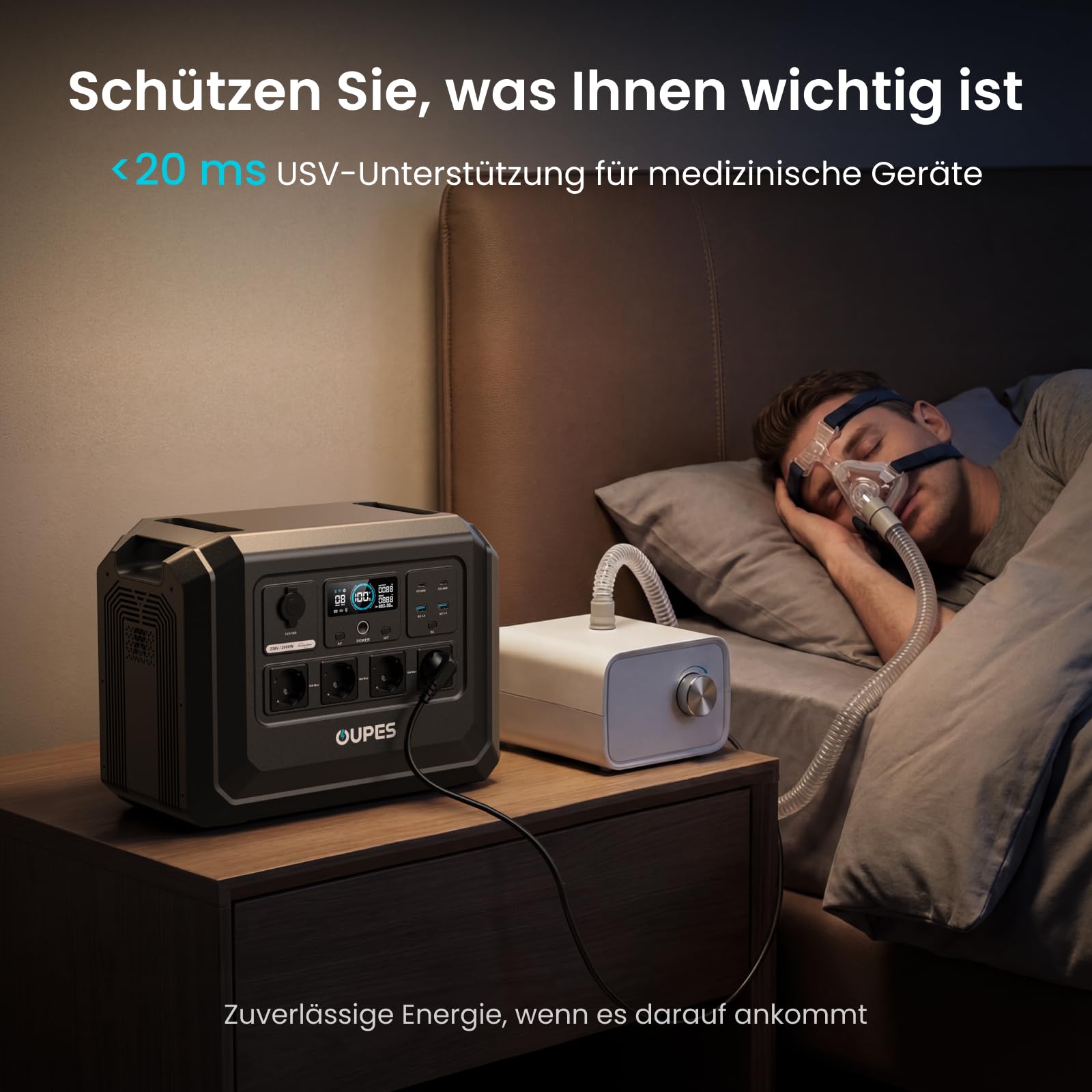 OUPES Mega 1 Lite Tragbare Powerstation 2000W, 1024Wh Solargenerator | Schnellladung 100% in 46 Min., 9 Ausgangsanschlüsse, 4500W Spitze, LiFePO4 Akku, <20ms USV, für Camping, Notfall, Wohnmobil