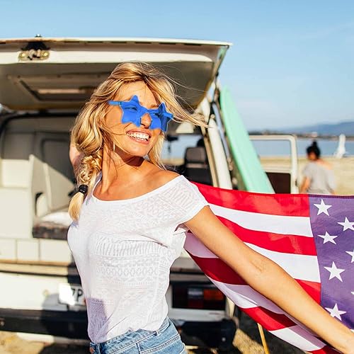 Miniatura 4 de SUNOVELTIES Gafas de sol sin montura de estrella de 1648, irregulares, de una pieza, de colores, transparentes, divertidas, para adolescentes y