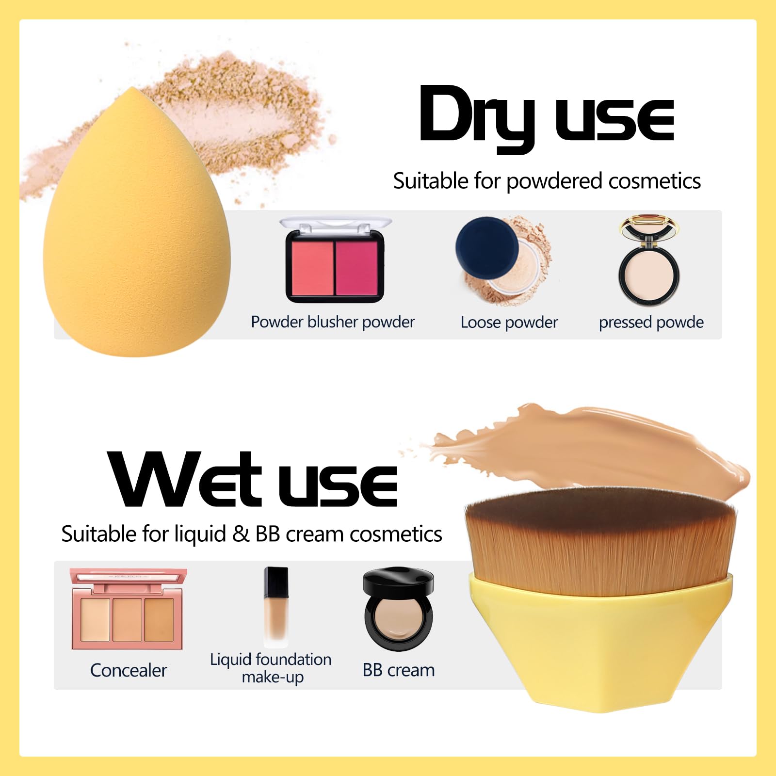 SruidyLady 4-Piece Reusable Makeup Sponge Set, Beauty Sponge for Liquid Foundation Powder & Sunscreen - Image 2