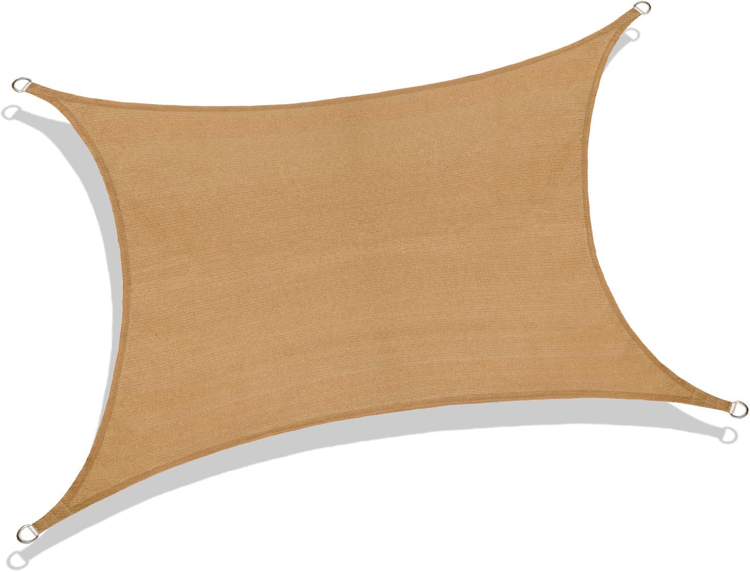 ROYAMY 10' x 13' Sun Shade Sail Rectangle, UV Block Sun Shades Canopy for Patios, Sand