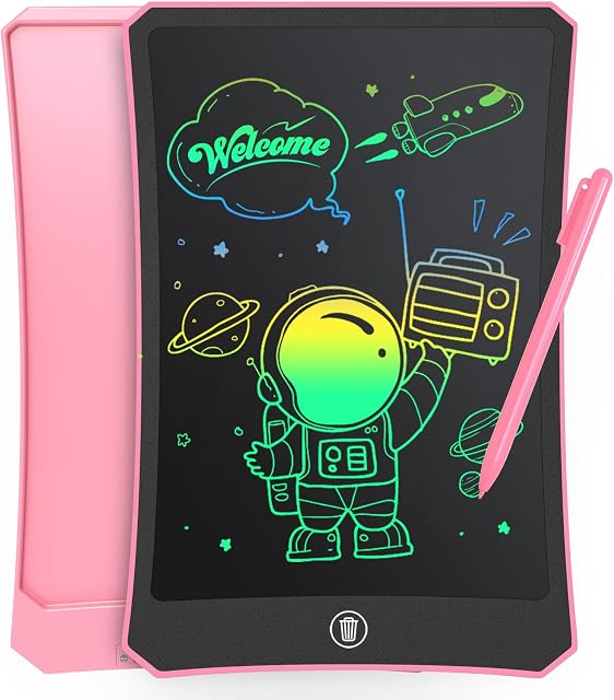 ROATEE Toddler Drawing Pad Toys9 inch LCD Writing Tablet for 2-6 Years Old Kids, Doodle Board Birthday Christmas Gifts(Pink)
