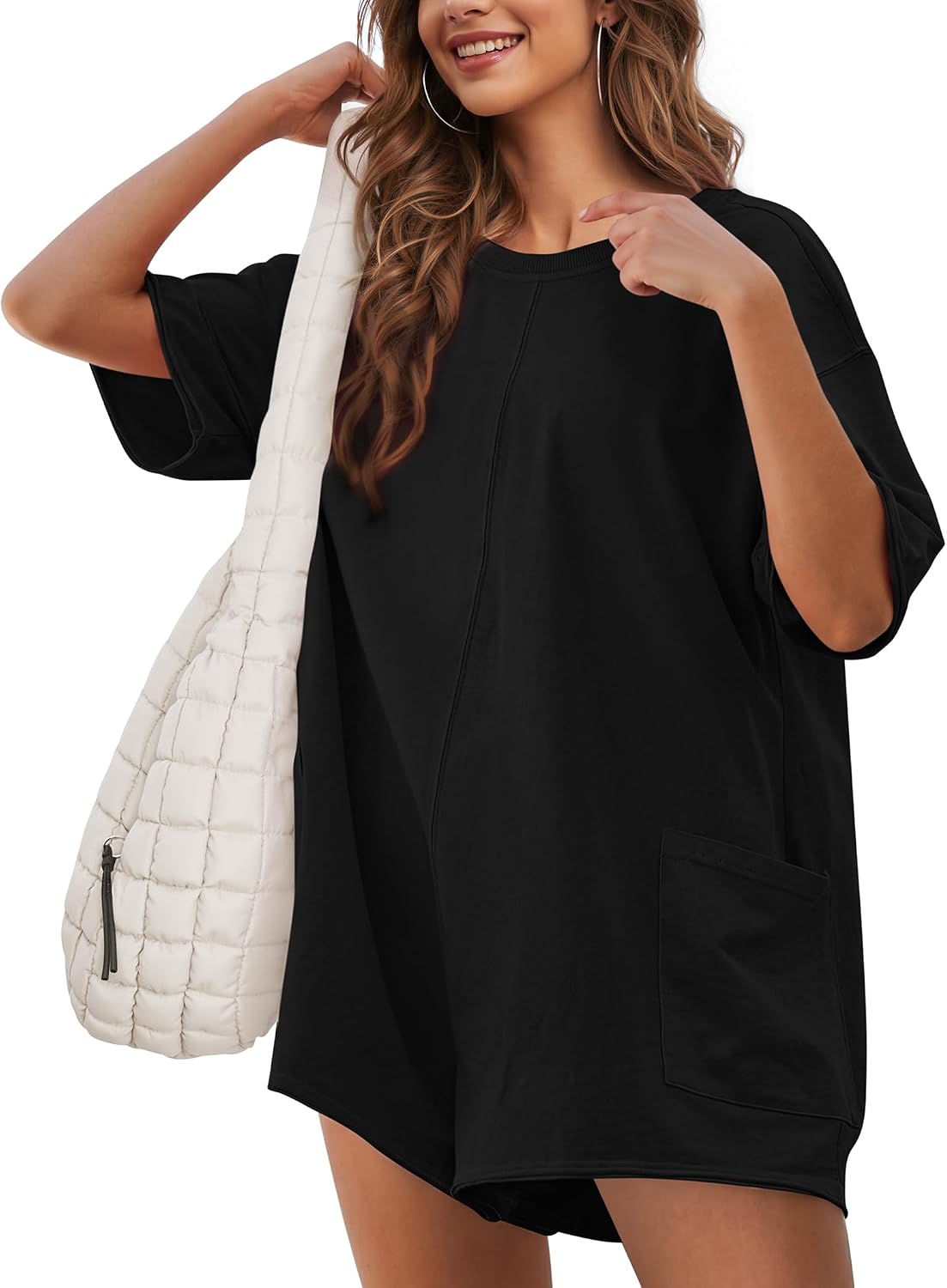 Rompers for Women Casual 2026 Athletic Tshirt Romper Shorts Summer Oversized One Piece Jumpsuit Beach Vacation Outfit
