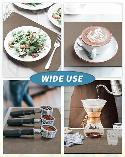 Miniatura 5 de AMOAMI Tapete de café absorbente con parte trasera de goma para secar platos para encimera de cocina, color marrón, se adapta debajo de la cafetera