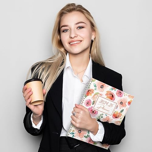 Miniatura 9 de CRANBURY Agenda 2024-2025 (8.5 x 11 pulgadas, floral), julio 2024-junio 2025 planificador diario semanal grande, calendario 2024-25, agenda de 8 x