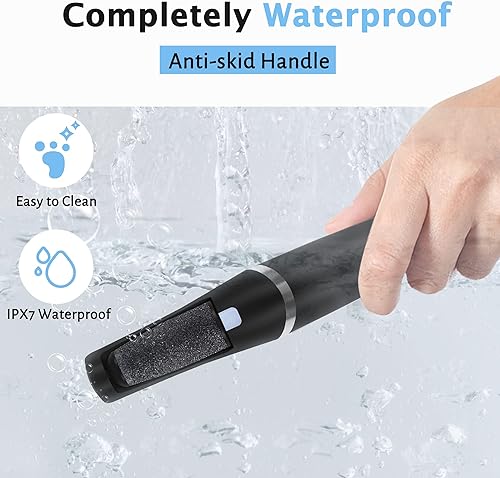 Miniatura 6 de Removedor de callos de pies eléctrico profesional, kit de herramientas de pedicura electrónica recargable, lima de pies impermeable con 4 cabezales