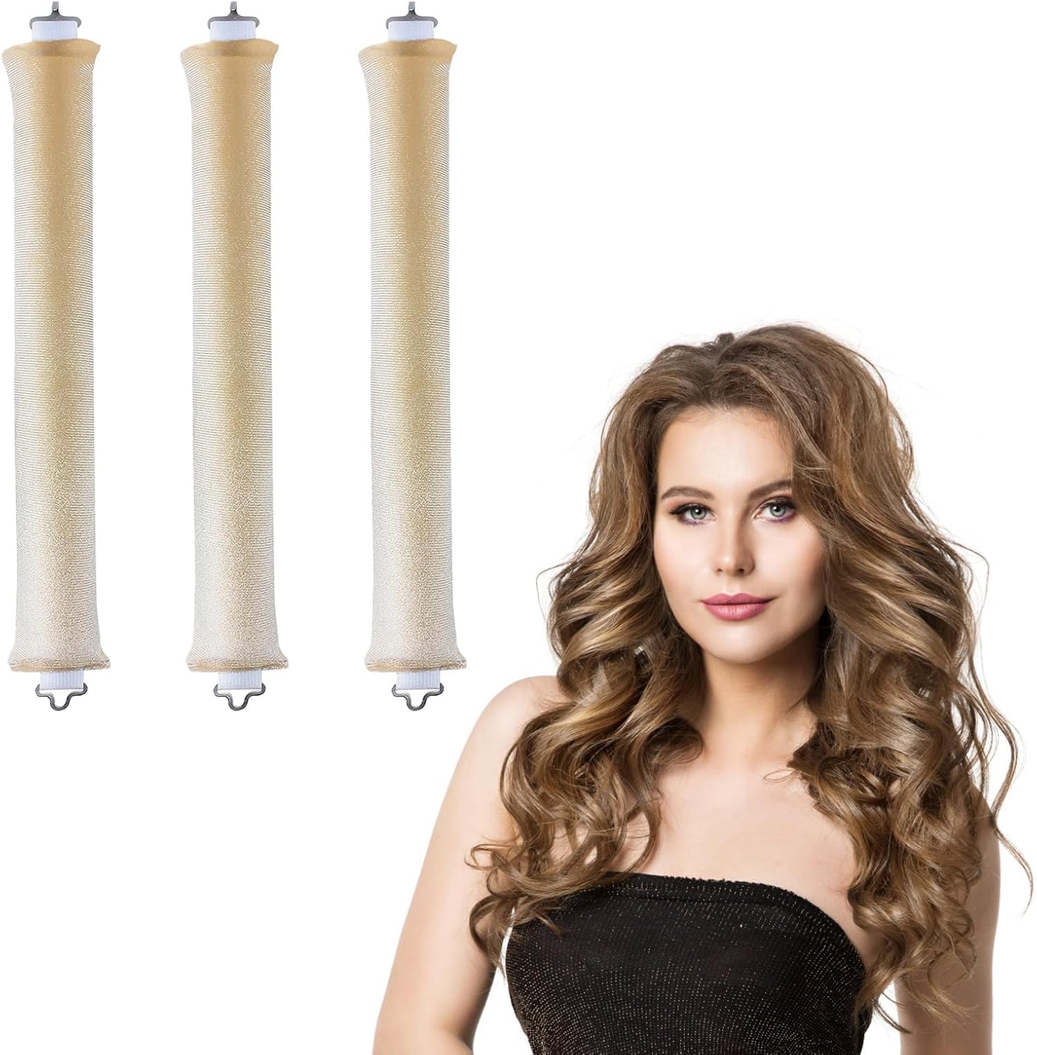 Set van 3 krulspelden, warmtevrije krulspelden, heatless hair curlers, flexibele staven met haken, heatless curling rod hoofdband, krultang zonder hitte voor alle haartypes Set van 3 krulspelden, warmtevrije krulspelden, heatless hair curlers, flexibele staven met haken, heatless curling rod hoofdband, krultang zonder hitte voor alle haartypes