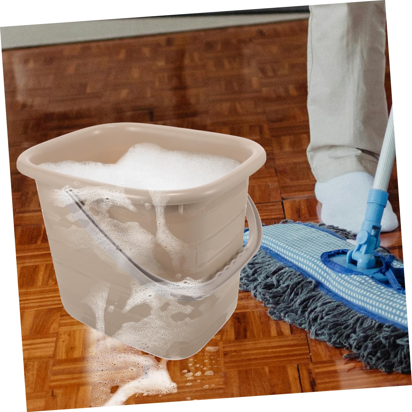 CALLARON Secchio in Plastica 11l con Manico, Multifunzione, Superficie Liscia, per Lavaggio e Uso Domestico, per Casa e Pulizia