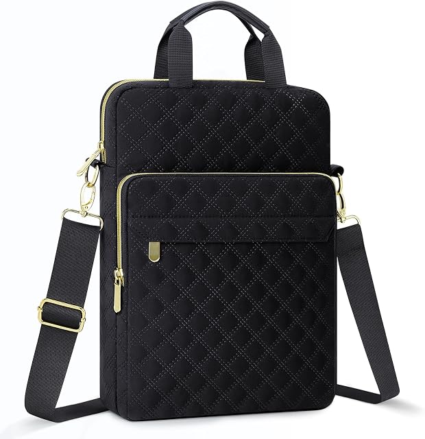 Laptop Tablet Sleeve Bag Carrying Case Fits 14 inch MacBook Pro M5 M4 M3 M2 M1/13.6 inch MacBook air M4/M3/M2/13 Inch iPad Pro M4 Air M3/12.9 inch iPad with Keyboard, Black