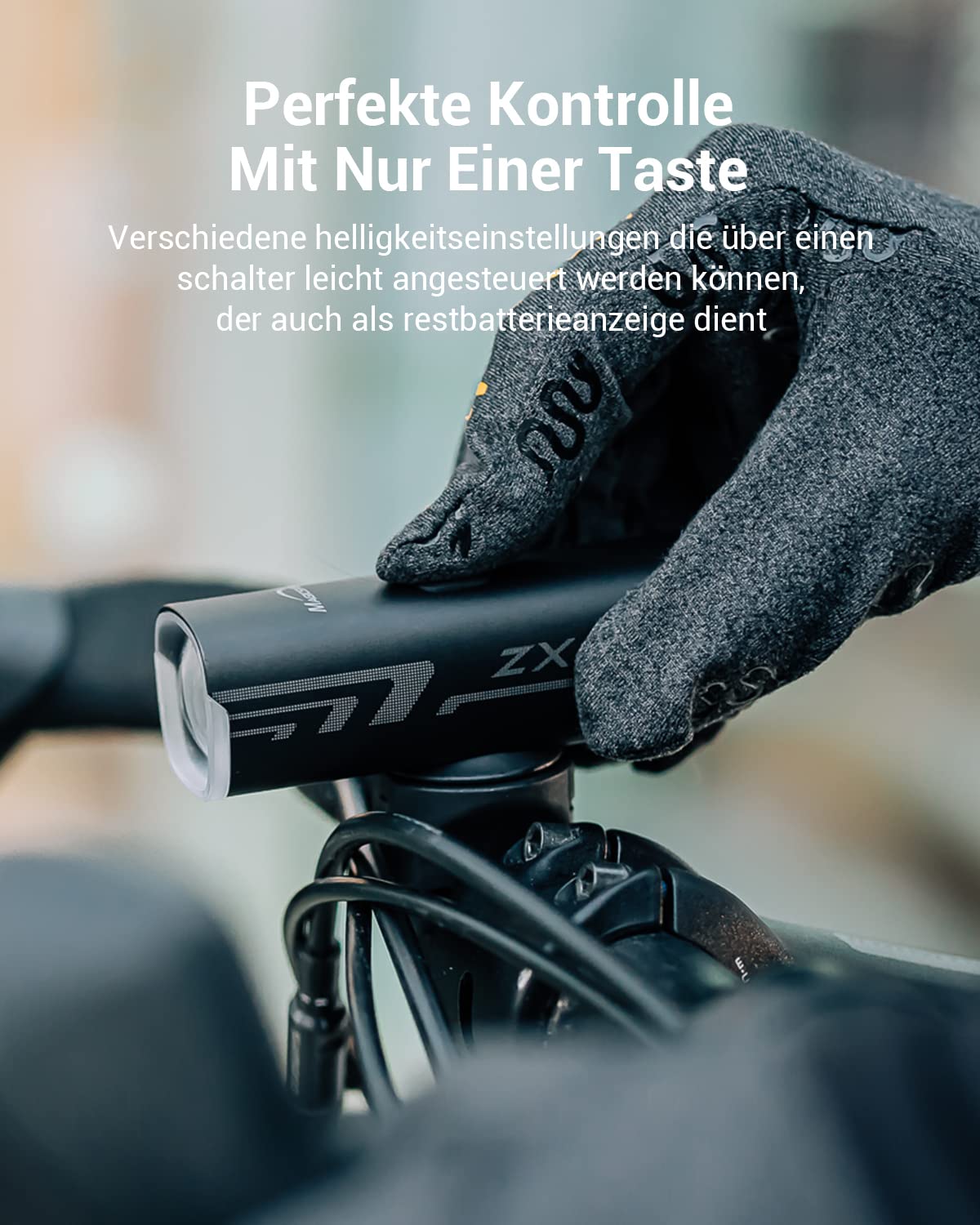 MagicShine ZX Pro Fahrradlicht 100 Lux, StVZO Zugelassen mit 3 Leuchtmodi LED Fahrradbeleuchtung, IPX6 Wasserdicht Fahrradlicht USB Aufladbar Fahrradlampe Frontlicht, Gut für Fahrrad Pendeln