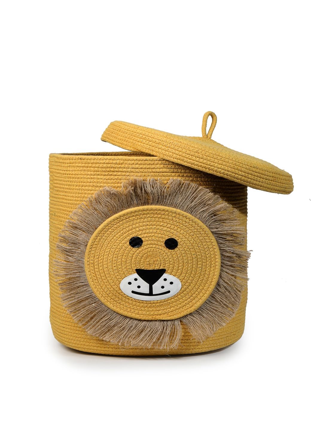 Animal Storage Basket for Kids, Giraffe Rope Storage Basket for Baby Diaper, Stuffed Animal Storage Bin Rope Basket for Kids Toy, Baby Laundry Baskets (Lion)-image-35