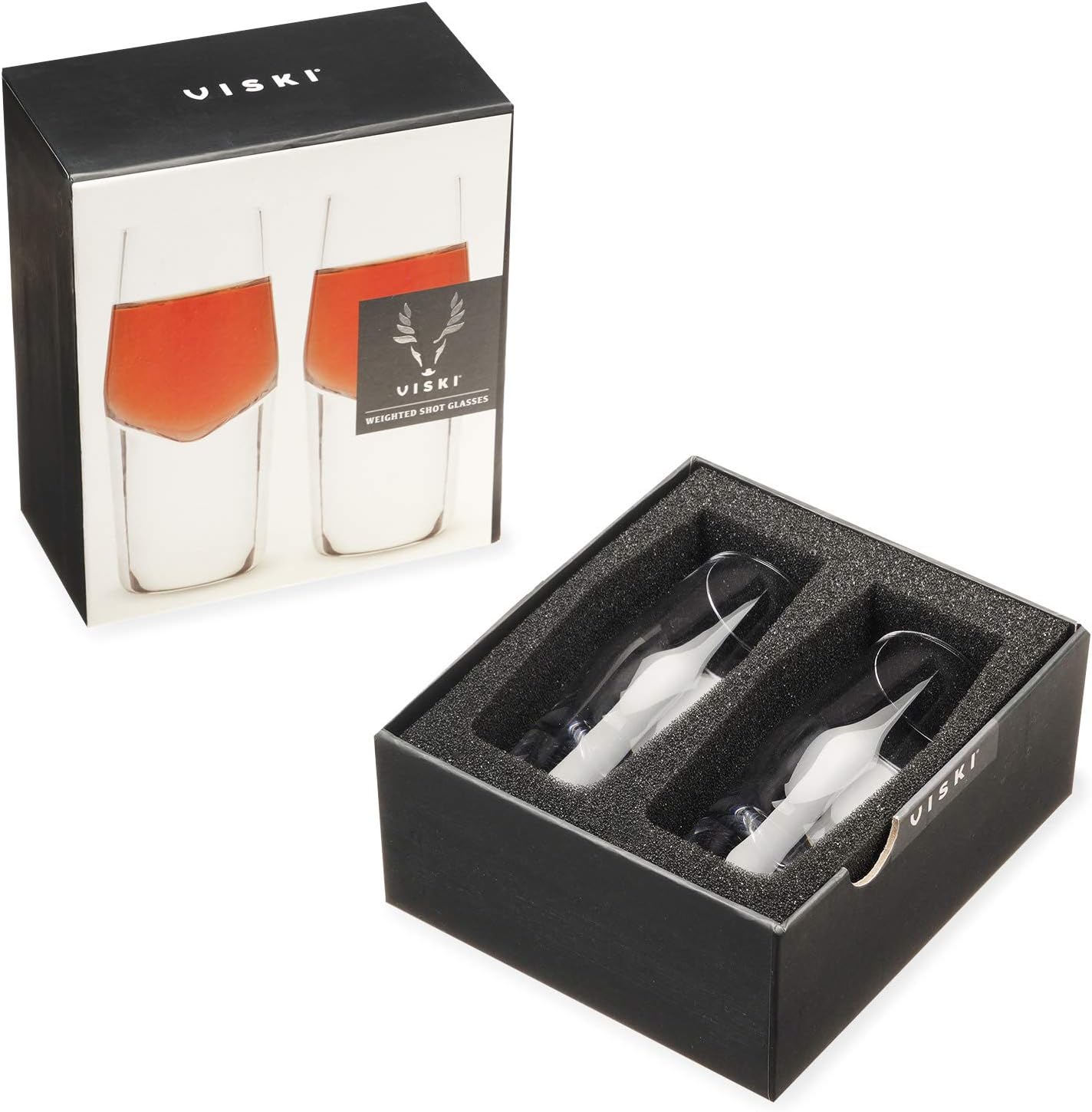 Crystal Heavyweight Shot Glasses Set of 2 - Premium Crystal Clear Glass, Stylish Shot Glasses, Shot Glass Gift Set, 2 oz