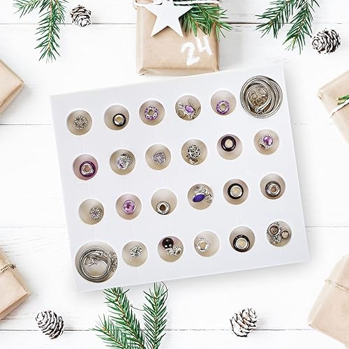 Miniatura 3 de Naler Calendario de Adviento de joyería 2025, kit de fabricación de pulseras de Navidad para hacer collares, regalos de calendario de Adviento para