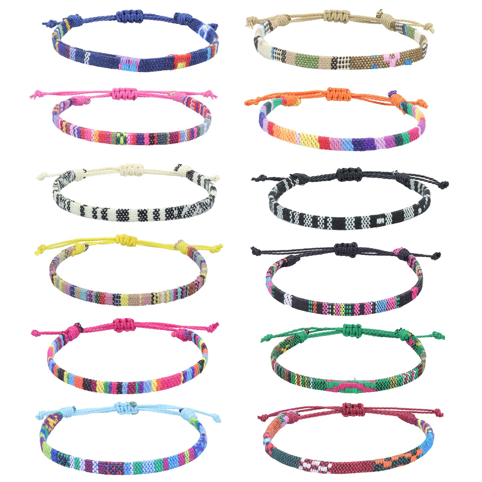 10 Bracelets D'amitié Multicolores Tressés Main - Réglables, Pour Enfants Et Ados - Cadeau Symbolique
