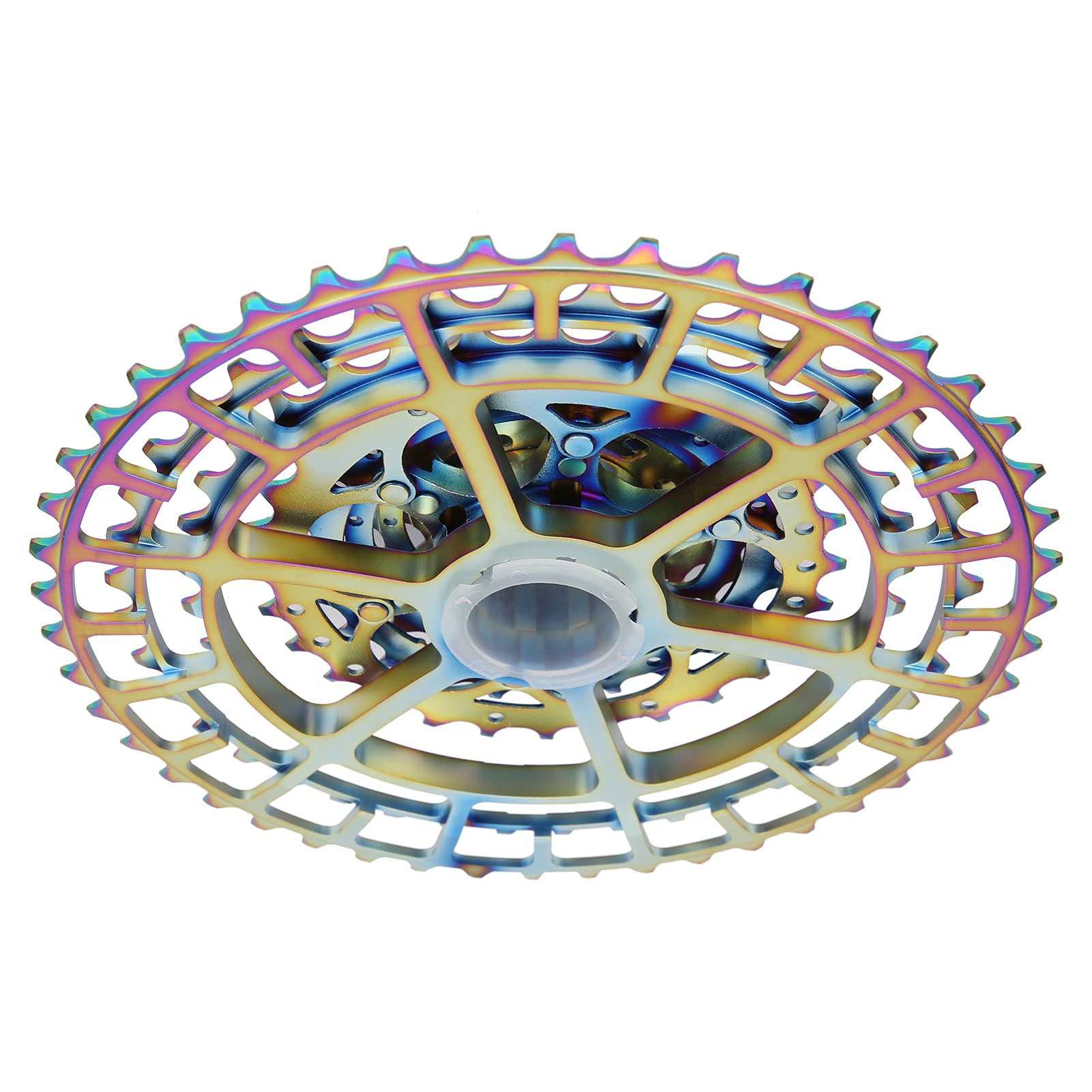 POENVFPO Koło Zamachowe 10-biegowa Kaseta Rowerowa Kolorowy Stop Aluminium i Stalowy Zestaw Narzędzi 11 46T Lekka, Pusta, Płynna Zmiana Biegów dla Rowerów Szosowych i Górskich Ulepszenie Wspinaczki