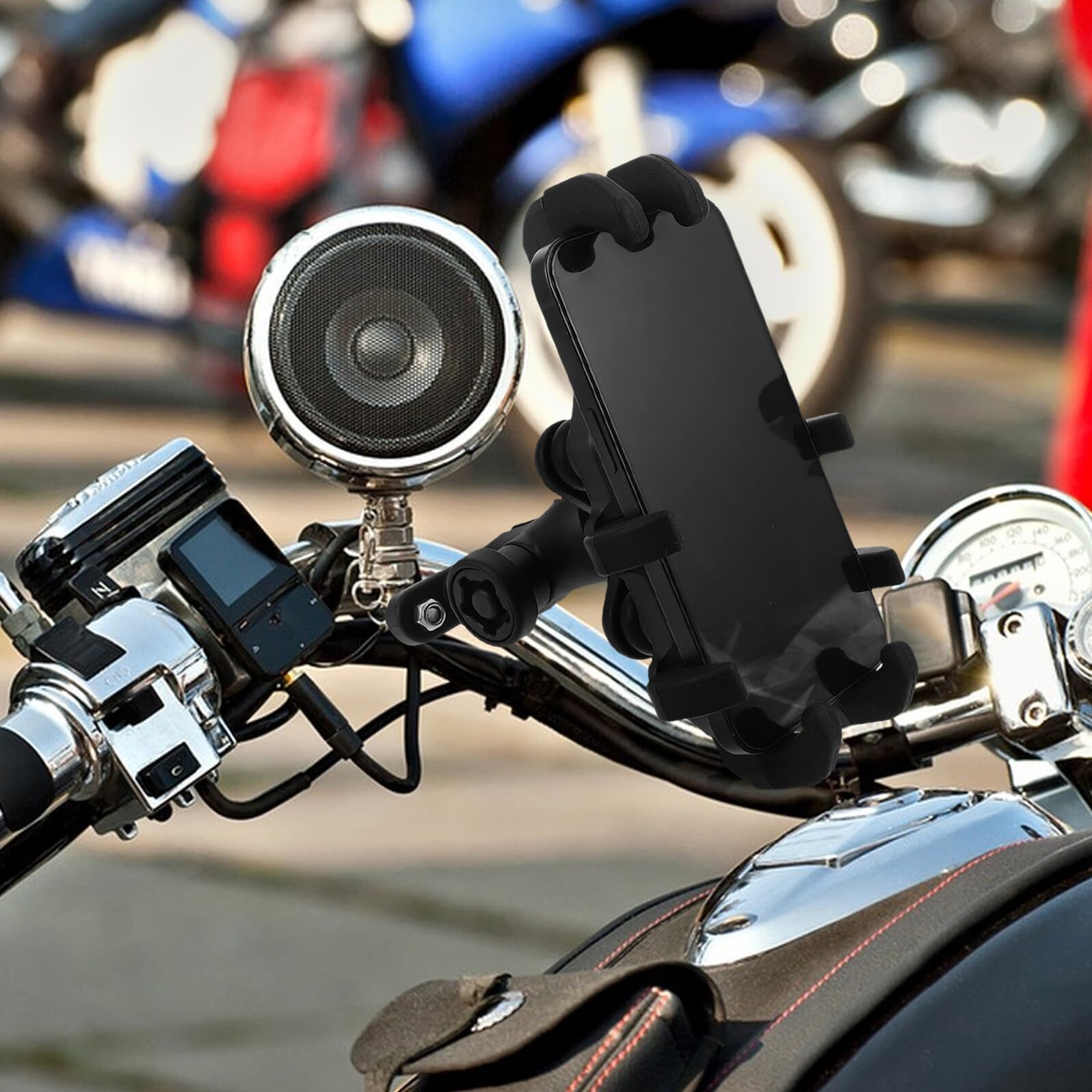 BESPORTBLE Supporto per Telefono da Manubrio per Moto Scooter e Biciclette Ammortizzamento Antivibrante Installazione Rapida e Visuale Regolabile per Dispositivi Cellulari