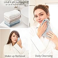 Vista 3 de Konssy 6 unidades de toallas faciales, toalla suave para lavar la cara, toallas de algodón para la piel sensible de mujer, toallas reutilizables
