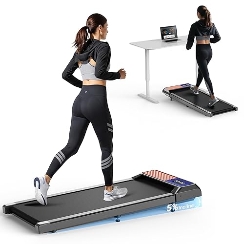 Walking Pad Treadmill, Portable Treadmills for Home, 2.5 HP Quiet Under Desk Treadmill with 5% Incline, 265/300 Lbs Capacity, 15" X 35.4" Running Walking Pad, Home Office Walking