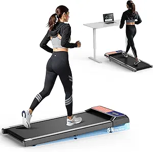 Walking Pad Treadmill, Portable Treadmills for Home, 2.5 HP Quiet Under Desk Treadmill with 5% Incline, 265 Lbs Capacity, 15" X 35.4" Running Walking Pad, Home Office Walking