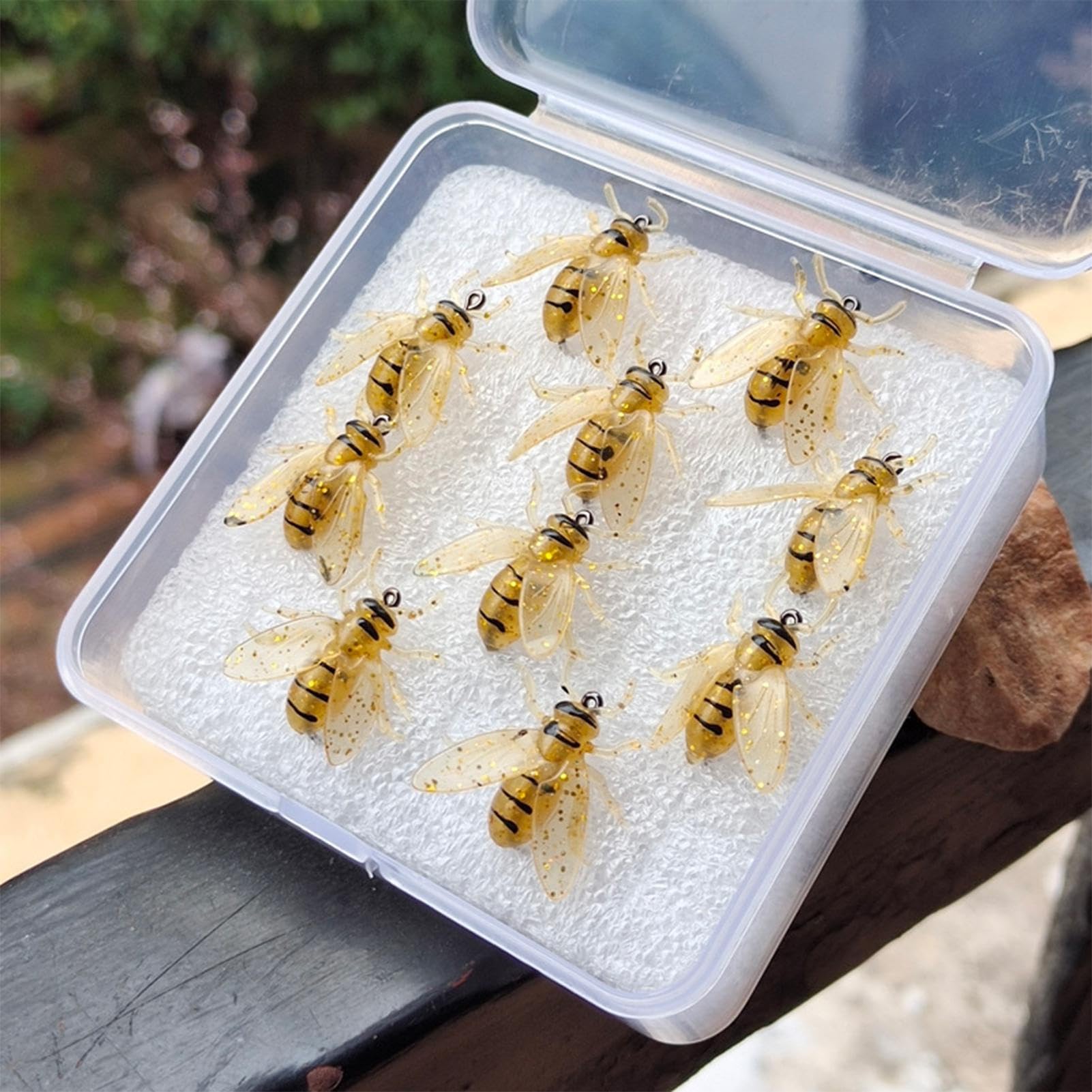 Señuelos De Mosca para Trucha | 20 Unidades con De Abeja Realista para con Mosca - Equipo De con Estuche para Agua Dulce Salada Mar Río Lago Y Estanque