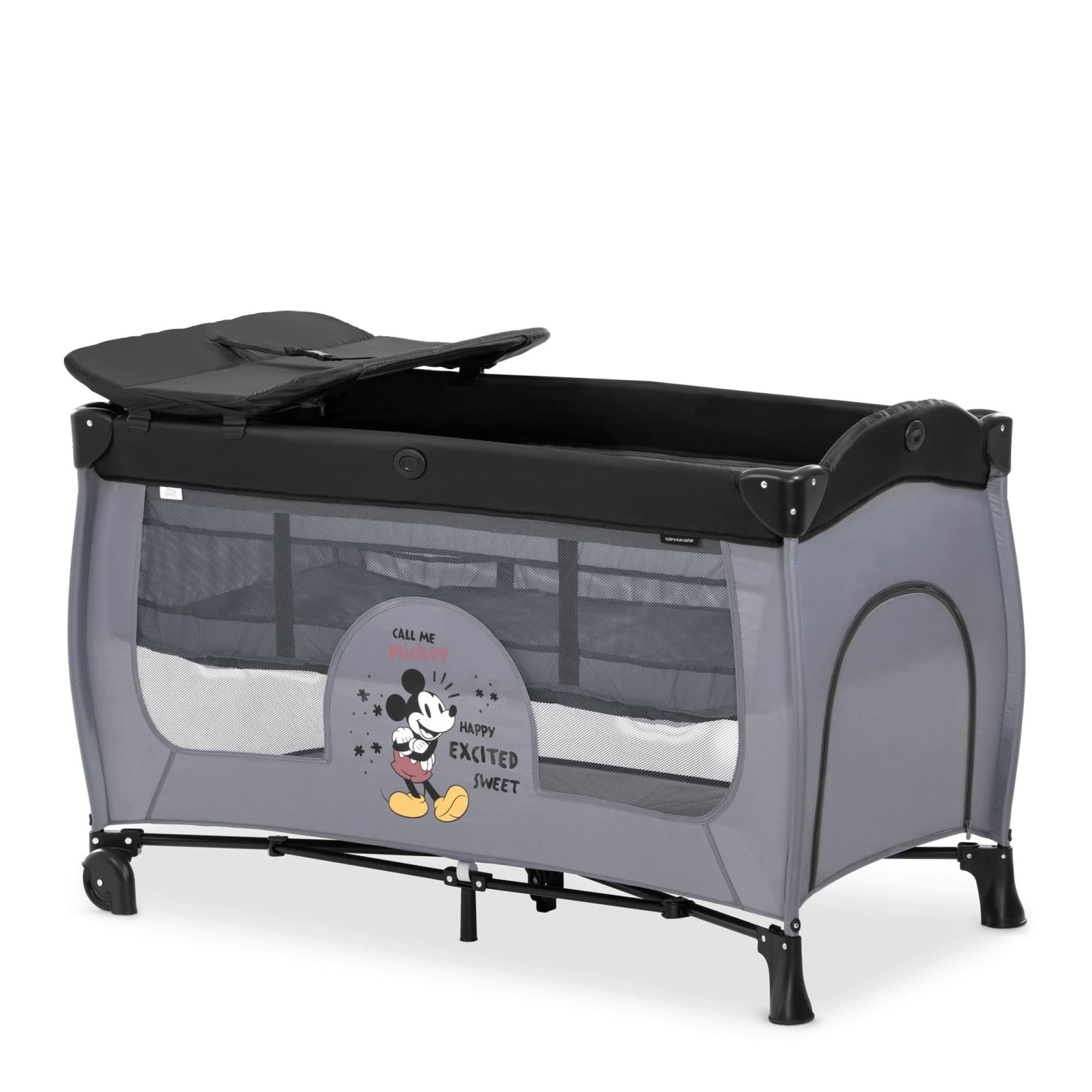 Hauck Sleep N Play Center, Folding Camping Bed from 15 kg, Riser Base, Changing Sheet, Wheels, Side Opening, 120 x 60 cm, Stars Grey : Hauck Hauck Sleep N Play Center, Folding Camping Bed from 15 kg, Riser Base, Changing Sheet, Wheels, Side Opening, 120 x 60 cm, Stars Grey : Hauck