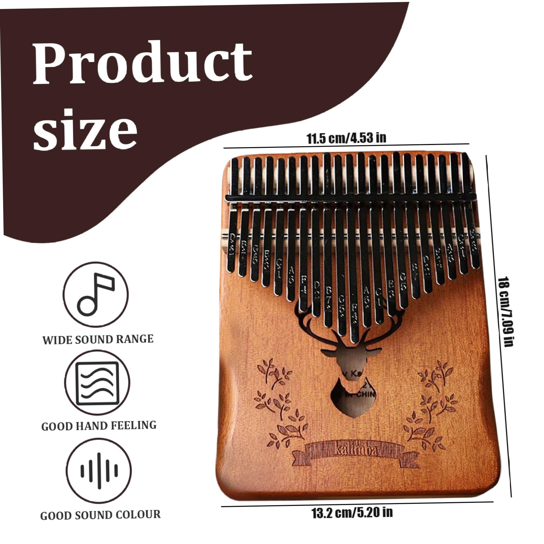 NIDONE Kalimba Daumen Klavier 21 Tasten hölzernes Kalimba mit tragbarem Design für Kinder, Erwachsene, Anfänger und Musikliebhaber