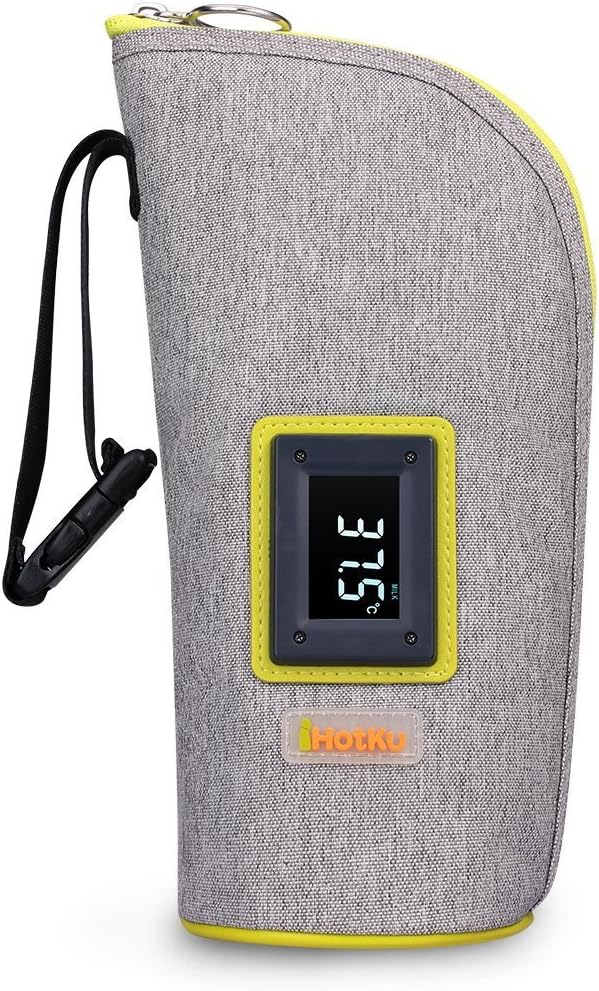 iHotKu Bottle Warmer Bag,Travel Car Baby Bottle Warmer,LCD Screen Display,with Baby Formula Dispenser