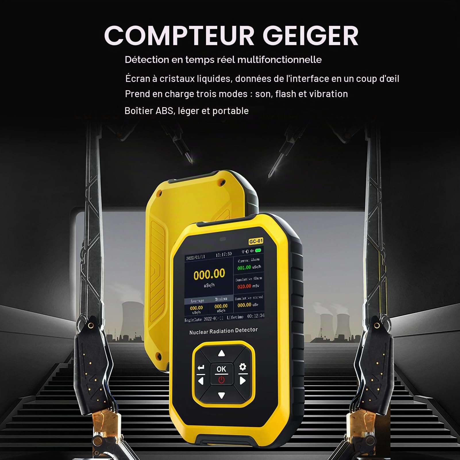 Compteur Geiger β γ X Ray Surveillance en Temps Réel Compteur de Détection Audioactif Numérique pour Carrelage en Marbre