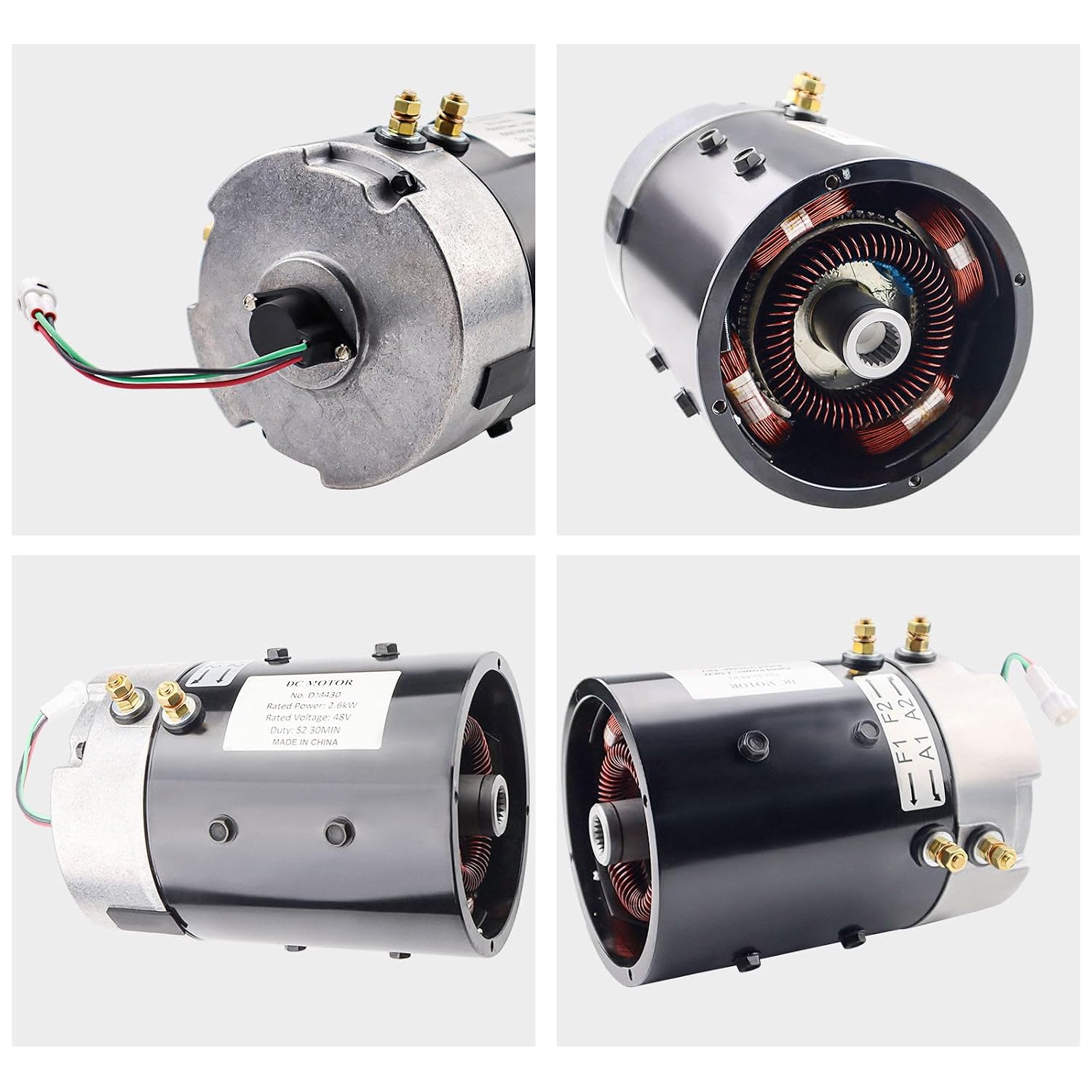 DM430 DC Motor 48V 2.6KW 3.5HP Compatible for Yamaha Hitachi Golf Carts G29 Drive