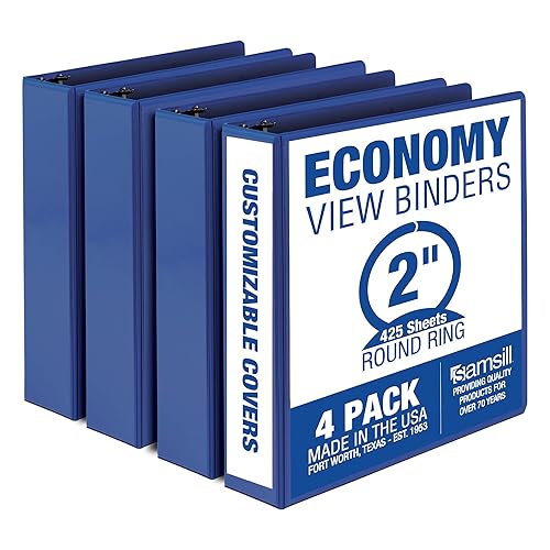 Vista 45 de Samsill (MP48513) - Carpeta de 3 anillos redondos de 1/2 pulgada, fabricada en los EE. UU., con cubierta transparente personalizable para insertos