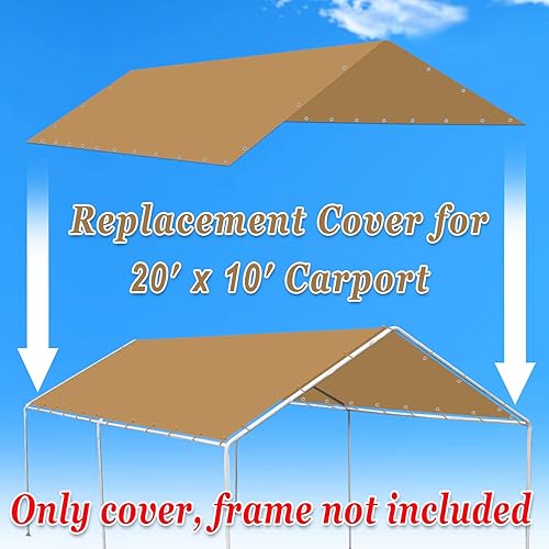 Miniatura 10 de Strong Camel Cubierta de techo de repuesto para exteriores de 10 x 20 pulgadas (10 x 20 pies, color blanco)