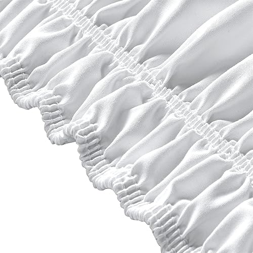 Miniatura 4 de Falda de cama King, con volantes antipolvo para cama de tamaño King, fácil ajuste con caída a medida de 15 pulgadas, falda de cama elástica