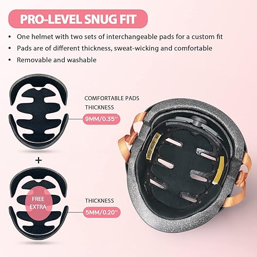 Miniatura 4 de Casco de bicicleta para niños, certificado por CPSC y ASTM, para niños pequeños de 3 a 5, 8 y 14 años 2 Unicornios Rosa,Unicornios bebé,Aventura