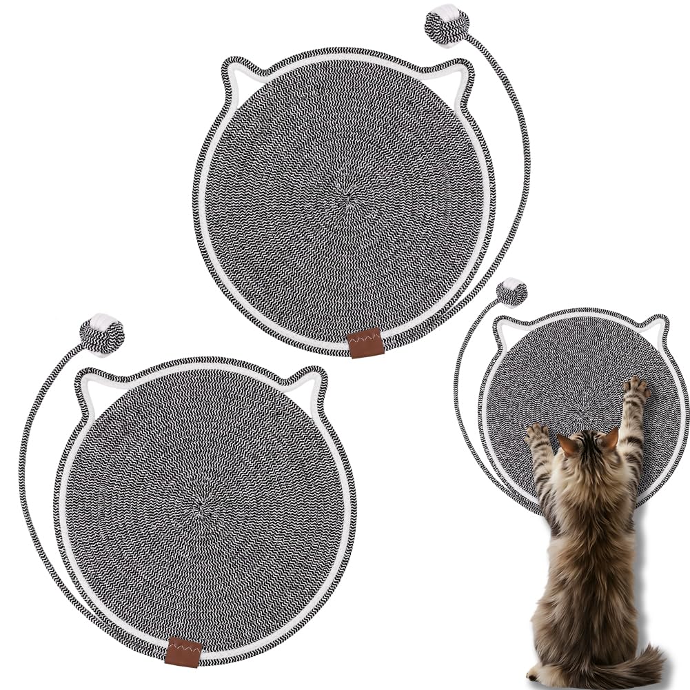 Tapis à gratter pour chat en coton naturel haut de gamme gris