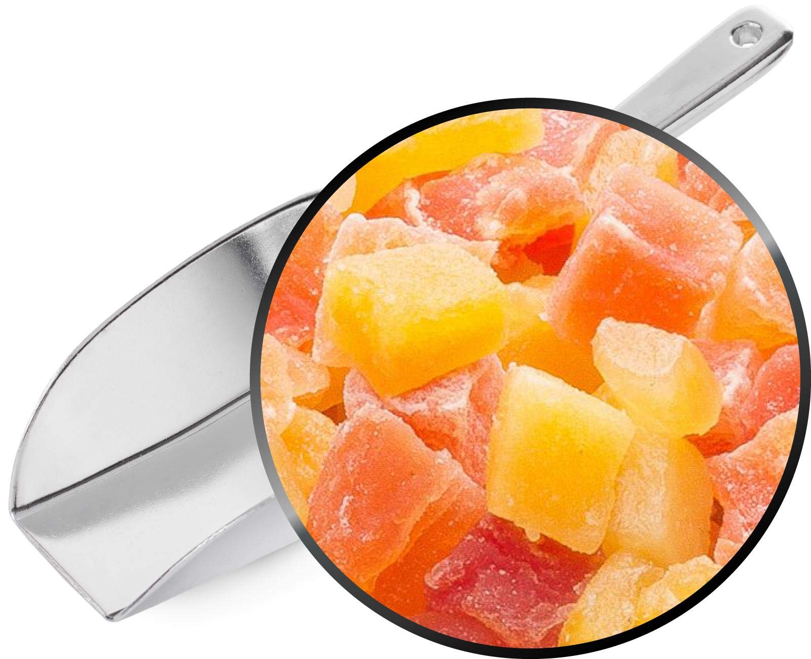 1 x 5kg Mango & Papaya gehackt gewürfelt kandiert für Joghurt Quark Müsli sehr fettarm salzfrei vegetarisch vegan glutenfrei laktosefrei 100 % Premium