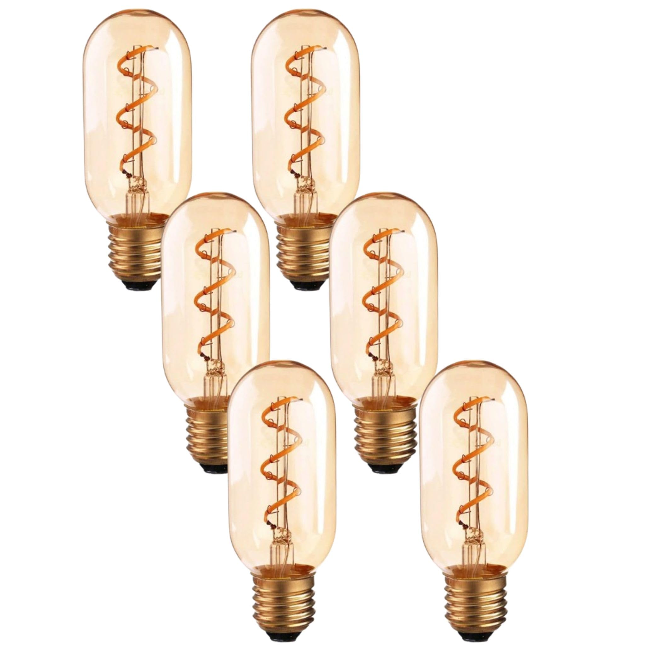 Pack 6| LED Tubular E27 Light Bulb, T45 4W (40W Equivalent) Non-Dimmable