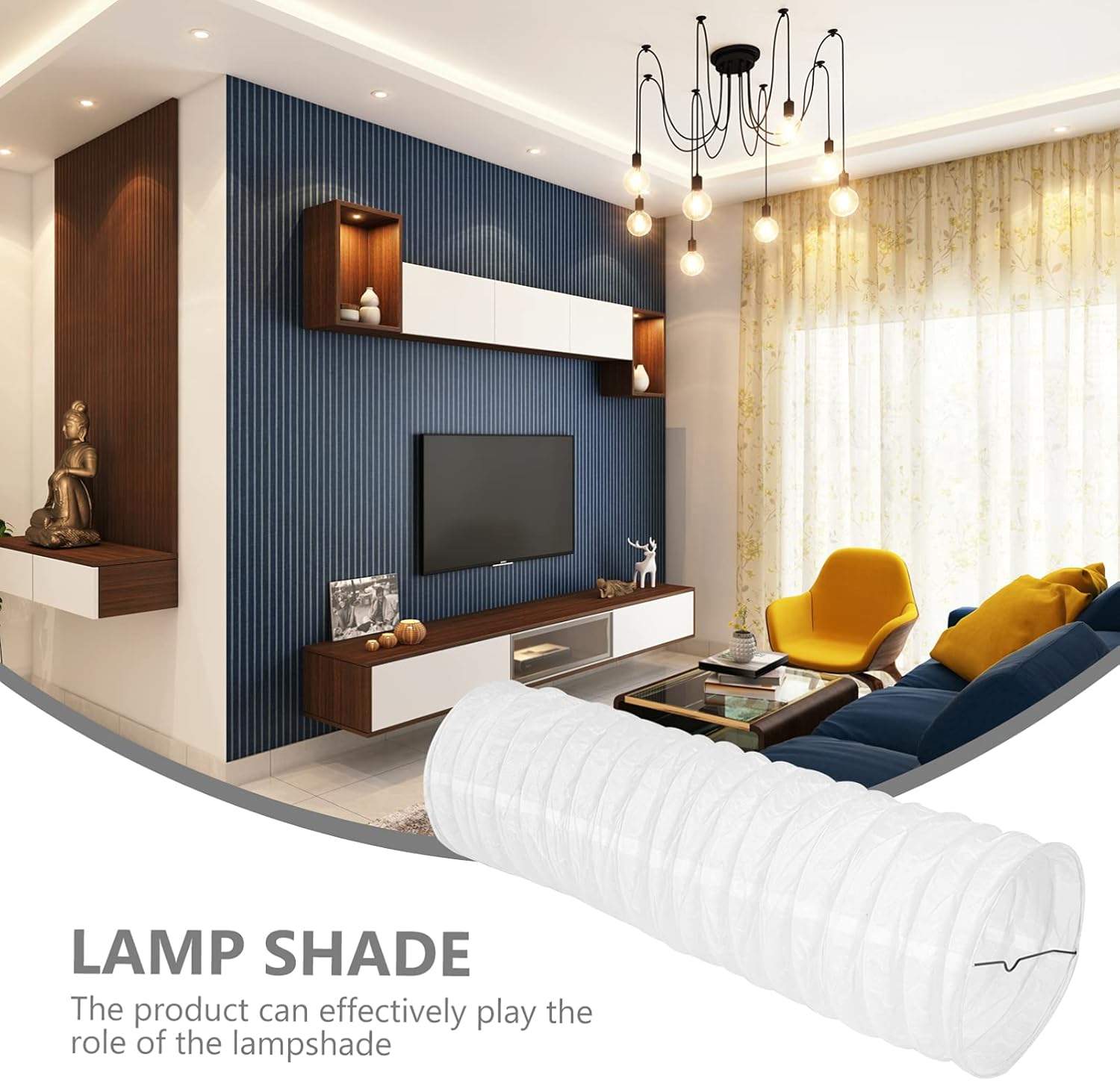 Uonlytech Nordic Style Paper Floor Lamp Shade Replacement 39.37X17.32X8.66In Set of 2 Simple Japanese Inspired Light Cover for Living Room Bedroom Hotel Decor No Base
