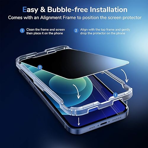 Miniatura 19 de SYNCWIRE Protector de pantalla de privacidad para iPhone 11/XR de 6.1 pulgadas, paquete de 2 unidades, irrompible, antiespía, protector de vidrio